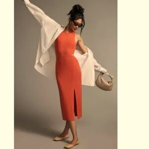 Like New Anthropologie Bordeaux Cut-Out Dress